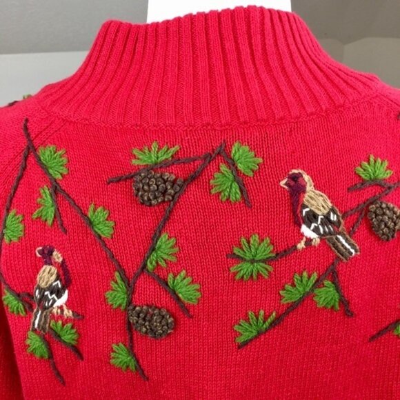 Vintage Bird Sweater Zip Front Size Large - Picture 7 of 10